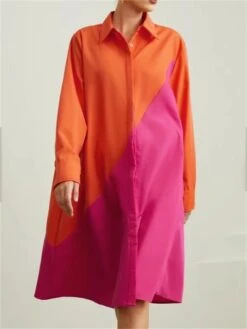 Women's Shirt Dress Casual Dress Midi Dress Outdoor Vacation Polyester Classic Casual Shirt Collar Pocket Long Sleeve Summer Spring Fall 2023 Loose Fit Yellow Dark Pink Red Polka Dot Color Block S M 9 Women's Shirt Dress Casual Dress Midi Dress Outdoor Vacation Polyester Classic Casual Shirt Collar Pocket Long Sleeve Summer Spring Fall 2023 Loose Fit Yellow Dark Pink Red Polka Dot Color Block S M -HAYz Clothing Shop vqdgxg1677046740126