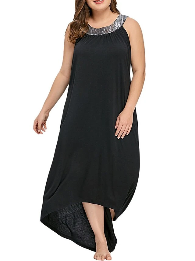 Women‘s Plus Size Curve Party Dress Sequin Dress Sheath Dress Color Block Long Dress Maxi Dress Sleeveless Plus High Low Crew Neck Modern Party Black Wine Summer Spring XL XXL 3XL 4XL 5XL 8 Women‘s Plus Size Curve Party Dress Sequin Dress Sheath Dress Color Block Long Dress Maxi Dress Sleeveless Plus High Low Crew Neck Modern Party Black Wine Summer Spring XL XXL 3XL 4XL 5XL - Image 8