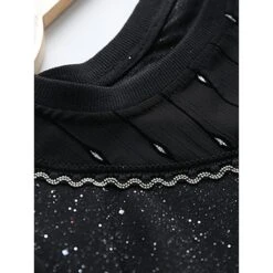 Women's Plus Size Curve Party Dress Cocktail Dress Sheath Dress Solid Color Midi Dress Long Sleeve Mesh Patchwork Crew Neck Fashion Party Black Fall Winter L XL XXL 3XL 4XL -HAYz Clothing Shop vqyyfj1695645448860