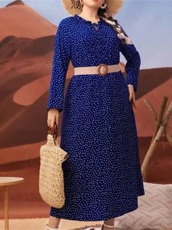Women's Plus Size Curve Retro Elegant Vintage Dress Midi Dress Daily Holiday Print Polka Dot Crew Neck Long Sleeve Loose Fit Spring Fall 2023 Dark Blue L XL XXL 3XL 8 Women's Plus Size Curve Retro Elegant Vintage Dress Midi Dress Daily Holiday Print Polka Dot Crew Neck Long Sleeve Loose Fit Spring Fall 2023 Dark Blue L XL XXL 3XL -HAYz Clothing Shop vrwcba1693210744181