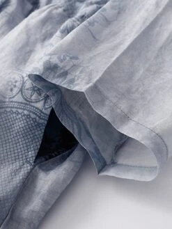 Women's Casual Dress Linen Dress Midi Dress Linen Fashion Romantic Outdoor Daily Holiday Crew Neck Pocket Print 3/4 Length Sleeve Fall Winter Autumn 2023 Loose Fit Blue Orange Painting Flower M L XL -HAYz Clothing Shop vrwmnw1694418650705