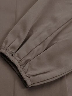 Women's Casual Dress Cotton Linen Dress Abaya Maxi Long Dress Linen / Cotton Blend Classic Casual Outdoor Daily Vacation Crew Neck Ruched Long Sleeve Spring Fall Winter 2023 Loose Fit Black Brown -HAYz Clothing Shop vscccb1692341021043