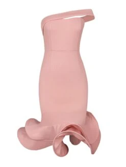 Women's Plus Size Curve Party Dress Cocktail Dress Bodycon Plain Midi Dress Sleeveless Ruffle Backless One Shoulder Fashion Party Pink Fall Winter XL XXL 3XL 4XL -HAYz Clothing Shop vsrdtl1694425965300