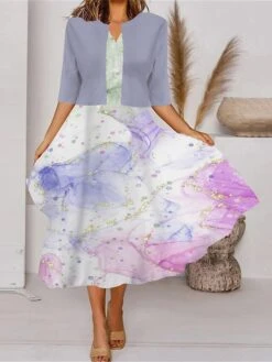 Women's Two Piece Dress Set Casual Dress Tank Dress Outdoor Daily Fashion Streetwear Pocket Print Midi Dress V Neck 3/4 Length Sleeve Geometric Color Block Regular Fit Black White Blue Spring Fall S 13 Women's Two Piece Dress Set Casual Dress Tank Dress Outdoor Daily Fashion Streetwear Pocket Print Midi Dress V Neck 3/4 Length Sleeve Geometric Color Block Regular Fit Black White Blue Spring Fall S -HAYz Clothing Shop vttsfj1690857635967