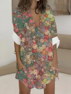 Women's Shirt Dress Casual Dress Cotton Linen Dress Mini Dress Polyester Fashion Casual Daily Outdoor Daily Vacation Shirt Collar Button Pocket Long Sleeve Summer Spring Fall 2023 Loose Fit Light