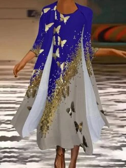 Women's Casual Dress Dress Set Two Piece Dress Midi Dress Yellow Blue 3/4 Length Sleeve Animal Print Summer Spring Crew Neck Fashion 2023 S M L XL XXL 3XL 9 Women's Casual Dress Dress Set Two Piece Dress Midi Dress Yellow Blue 3/4 Length Sleeve Animal Print Summer Spring Crew Neck Fashion 2023 S M L XL XXL 3XL -HAYz Clothing Shop vxhlem1671789630064