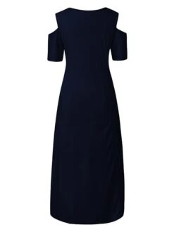 Women‘s Plus Size Curve Holiday Dress Solid Color Crew Neck Short Sleeve Fall Spring Elegant Casual Maxi Long Dress Daily Holiday Dress -HAYz Clothing Shop vxtqni1658973741037