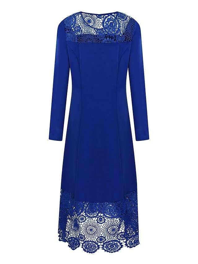 Women‘s Plus Size Curve Party Dress Lace Dress Cocktail Dress Midi Dress Black Wine Blue Long Sleeve Pure Color Lace Summer Spring Fall Crew Neck Fashion Winter Dress Birthday Wedding Guest 2023 14 Women‘s Plus Size Curve Party Dress Lace Dress Cocktail Dress Midi Dress Black Wine Blue Long Sleeve Pure Color Lace Summer Spring Fall Crew Neck Fashion Winter Dress Birthday Wedding Guest 2023 - Image 14