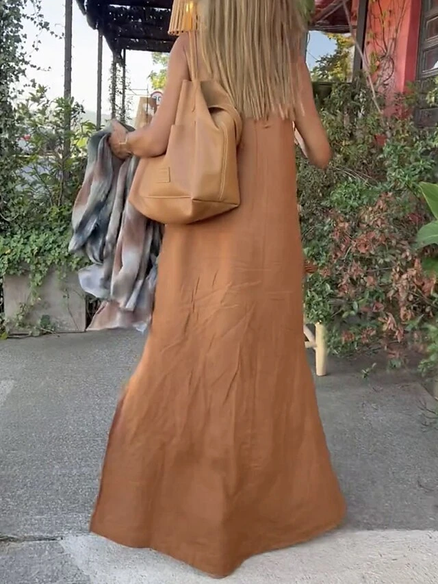 Women's Casual Dress Swing Dress White Dress Long Dress Maxi Dress Cotton Polyester Basic Casual Outdoor Daily Holiday Halter Neck Split Sleeveless Summer Spring 2023 Regular Fit Camel Black White 6 Women's Casual Dress Swing Dress White Dress Long Dress Maxi Dress Cotton Polyester Basic Casual Outdoor Daily Holiday Halter Neck Split Sleeveless Summer Spring 2023 Regular Fit Camel Black White - Image 6