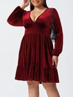 Women‘s Plus Size Curve Party Dress Velvet Dress Cocktail Dress Mini Dress Black Wine Royal Blue Long Sleeve Pure Color Ruched Spring Fall Winter V Neck Fashion Birthday Wedding Guest Vacation 2023 27 Women‘s Plus Size Curve Party Dress Velvet Dress Cocktail Dress Mini Dress Black Wine Royal Blue Long Sleeve Pure Color Ruched Spring Fall Winter V Neck Fashion Birthday Wedding Guest Vacation 2023 -HAYz Clothing Shop wbhiev1692176734401