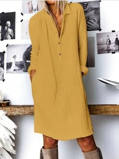Women‘s Casual Dress Shirt Dress Shift Dress Midi Dress Yellow Navy Blue White Long Sleeve Pure Color Button Winter Fall Spring Shirt Collar Basic Winter Dress Daily Vacation 2023 S M L XL XXL 3XL 12 Women‘s Casual Dress Shirt Dress Shift Dress Midi Dress Yellow Navy Blue White Long Sleeve Pure Color Button Winter Fall Spring Shirt Collar Basic Winter Dress Daily Vacation 2023 S M L XL XXL 3XL -HAYz Clothing Shop wdpchm1630981046149