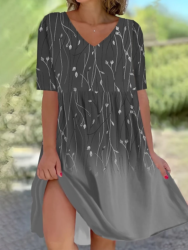 Women's Casual Dress Cotton Linen Dress Swing Dress Mini Dress Polyester Fashion Casual Daily Outdoor Daily Vacation V Neck Print Half Sleeve Summer Spring Fall 2023 Loose Fit White Navy Blue Royal 6 Women's Casual Dress Cotton Linen Dress Swing Dress Mini Dress Polyester Fashion Casual Daily Outdoor Daily Vacation V Neck Print Half Sleeve Summer Spring Fall 2023 Loose Fit White Navy Blue Royal - Image 6