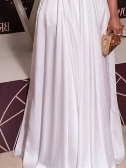 Women‘s Plus Size Curve Party Dress Solid Color V Neck Ruched 3/4 Length Sleeve Spring Fall Formal Casual Prom Dress Maxi Long Dress Party Daily Dress -HAYz Clothing Shop weqqls1634630510888