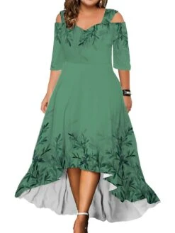 Women‘s Plus Size Curve Party Dress Wedding Guest Dress Swing Dress Long Dress Maxi Dress Light Green Blue Green Half Sleeve Floral Cold Shoulder Summer Spring Fall V Neck Fashion Birthday 6 Women‘s Plus Size Curve Party Dress Wedding Guest Dress Swing Dress Long Dress Maxi Dress Light Green Blue Green Half Sleeve Floral Cold Shoulder Summer Spring Fall V Neck Fashion Birthday -HAYz Clothing Shop wfpxji1690858080615
