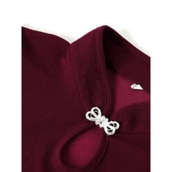 Women's Plus Size Curve Dress Set Formal Leaf V Neck Long Sleeve Fall Winter Elegant Work Knee Length Dress -HAYz Clothing Shop wgpttc1675675212332