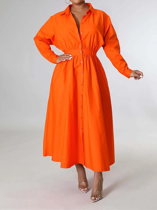 Women's Shirt Dress Casual Dress Swing Dress Maxi Long Dress Outdoor Daily Vacation Cotton And Linen Fashion Casual Shirt Collar Button Rolled Cuff Long Sleeve Spring Fall Winter 2023 Slim Black 15 Women's Shirt Dress Casual Dress Swing Dress Maxi Long Dress Outdoor Daily Vacation Cotton And Linen Fashion Casual Shirt Collar Button Rolled Cuff Long Sleeve Spring Fall Winter 2023 Slim Black - Image 15