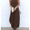 Women's Long Dress Maxi Dress Black Green Blue Sleeveless Pure Color Cold Shoulder Spring Summer Crew Neck Hot S M L XL XXL 3XL 4XL 5XL