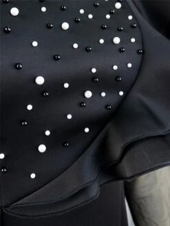 Women‘s Plus Size Curve Party Dress Cocktail Dress Wedding Guest Dress Midi Dress Black Long Sleeve Pure Color Ruffle Spring Fall Winter Crew Neck Fashion Wedding Guest Vacation Summer Dress 2023 -HAYz Clothing Shop wpvcmg1691402301722