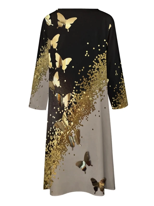 Women's Casual Dress Dress Set Two Piece Dress Midi Dress Yellow Blue 3/4 Length Sleeve Animal Print Summer Spring Crew Neck Fashion 2023 S M L XL XXL 3XL 3 Women's Casual Dress Dress Set Two Piece Dress Midi Dress Yellow Blue 3/4 Length Sleeve Animal Print Summer Spring Crew Neck Fashion 2023 S M L XL XXL 3XL - Image 3