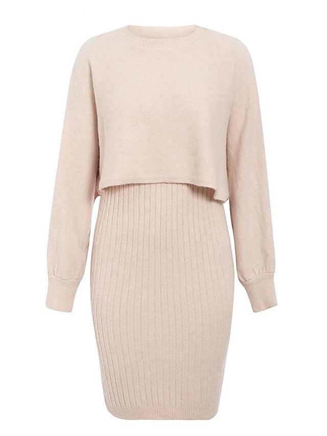 Women's Two Piece Dress Set Casual Dress Skirt Set Daily Going Out Fashion Streetwear Print Mini Dress Crew Neck Long Sleeve Plain Regular Fit Black Yellow Light Green Fall Winter M 13 Women's Two Piece Dress Set Casual Dress Skirt Set Daily Going Out Fashion Streetwear Print Mini Dress Crew Neck Long Sleeve Plain Regular Fit Black Yellow Light Green Fall Winter M - Image 13