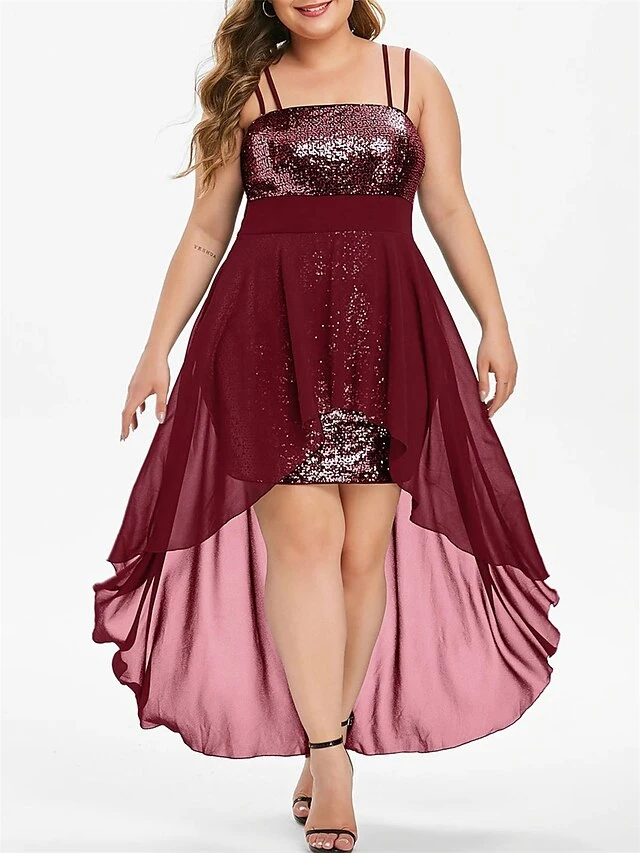 Women's Plus Size Prom Dress Party Dress Sequin Dress Long Dress Maxi Dress Black Wine Purple Sleeveless Pure Color Sequins Spring Fall Winter Spaghetti Strap Fashion Wedding Guest Birthday Evening 1 Women's Plus Size Prom Dress Party Dress Sequin Dress Long Dress Maxi Dress Black Wine Purple Sleeveless Pure Color Sequins Spring Fall Winter Spaghetti Strap Fashion Wedding Guest Birthday Evening