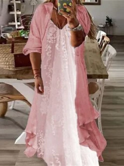 Women‘s Plus Size Curve Two Piece Dress Casual Dress Floral V Neck Maxi Dress Print Half Sleeve Fall Spring Dress Casual Daily Vacation Dress -HAYz Clothing Shop wuimly1649760912609