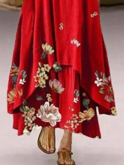 Women‘s Plus Size Curve Easter Dress Casual Dress Floral Crew NeckLong Sleeve Fall Spring Dress Casual Maxi Dress Daily Dress -HAYz Clothing Shop wzzbkm1649317326091