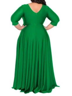 Women‘s Plus Size Curve Party Dress Pure Color V Neck 3/4 Length Sleeve Fall Spring Elegant Maxi Long Dress Party Evening Party Dress 26 Women‘s Plus Size Curve Party Dress Pure Color V Neck 3/4 Length Sleeve Fall Spring Elegant Maxi Long Dress Party Evening Party Dress -HAYz Clothing Shop xaddld1672020375716
