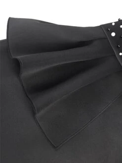 Women‘s Plus Size Curve Party Dress Cocktail Dress Wedding Guest Dress Midi Dress Black Long Sleeve Pure Color Ruffle Spring Fall Winter Crew Neck Fashion Wedding Guest Vacation Summer Dress 2023 -HAYz Clothing Shop xdpcad1691402302965