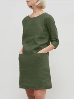 Women's Casual Dress Cotton Linen Dress A Line Dress Mini Dress Cotton Blend Basic Casual Outdoor Daily Crew Neck Pocket 3/4 Length Sleeve Summer Spring Fall 2023 Loose Fit Blue Orange Green Pure 7 Women's Casual Dress Cotton Linen Dress A Line Dress Mini Dress Cotton Blend Basic Casual Outdoor Daily Crew Neck Pocket 3/4 Length Sleeve Summer Spring Fall 2023 Loose Fit Blue Orange Green Pure -HAYz Clothing Shop xediht1678327476055