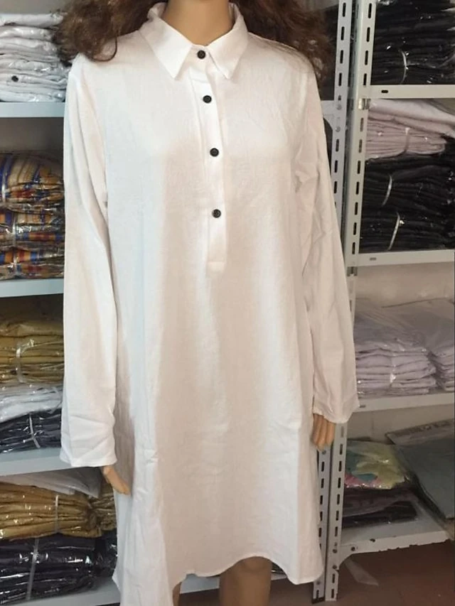 Women‘s Casual Dress Shirt Dress Shift Dress Midi Dress Yellow Navy Blue White Long Sleeve Pure Color Button Winter Fall Spring Shirt Collar Basic Winter Dress Daily Vacation 2023 S M L XL XXL 3XL 8 Women‘s Casual Dress Shirt Dress Shift Dress Midi Dress Yellow Navy Blue White Long Sleeve Pure Color Button Winter Fall Spring Shirt Collar Basic Winter Dress Daily Vacation 2023 S M L XL XXL 3XL - Image 8