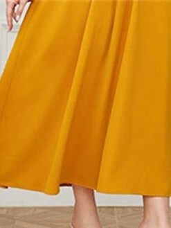 Women's Plus Size Prom Dress Party Dress Wedding Guest Dress Long Dress Maxi Dress Yellow Long Sleeve Pure Color Ruffle Fall Winter Autumn Off Shoulder Fashion Winter Dress Evening Party Wedding Guest -HAYz Clothing Shop xhmjwi1693535312883