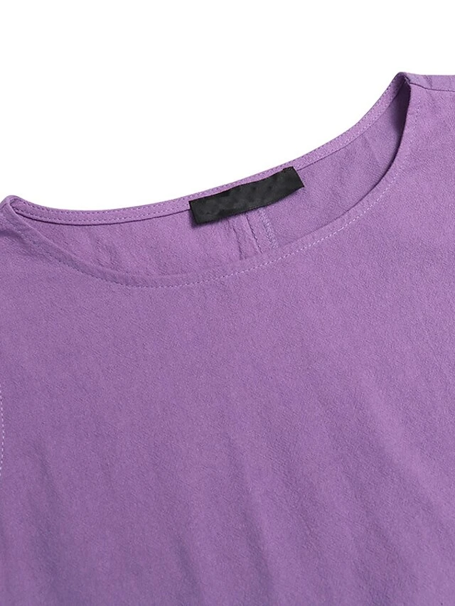 Women's Cotton Linen Dress Casual Dress Swing Dress Maxi Long Dress Cotton Blend Basic Casual Outdoor Daily Holiday Boat Neck Pocket Sleeveless Summer Spring 2023 Loose Fit Purple Brown Dark Blue 2 Women's Cotton Linen Dress Casual Dress Swing Dress Maxi Long Dress Cotton Blend Basic Casual Outdoor Daily Holiday Boat Neck Pocket Sleeveless Summer Spring 2023 Loose Fit Purple Brown Dark Blue - Image 2