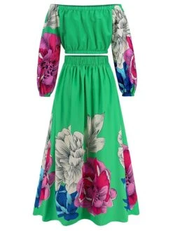 Women's Two Piece Dress Set Casual Dress Skirt Set Daily Going Out Casual Ruched Print Long Dress Maxi Dress Off Shoulder Long Sleeve Floral Regular Fit Blue Green Rose Red Fall Winter S M L XL XXL 37 Women's Two Piece Dress Set Casual Dress Skirt Set Daily Going Out Casual Ruched Print Long Dress Maxi Dress Off Shoulder Long Sleeve Floral Regular Fit Blue Green Rose Red Fall Winter S M L XL XXL -HAYz Clothing Shop xipjnb1692339434139