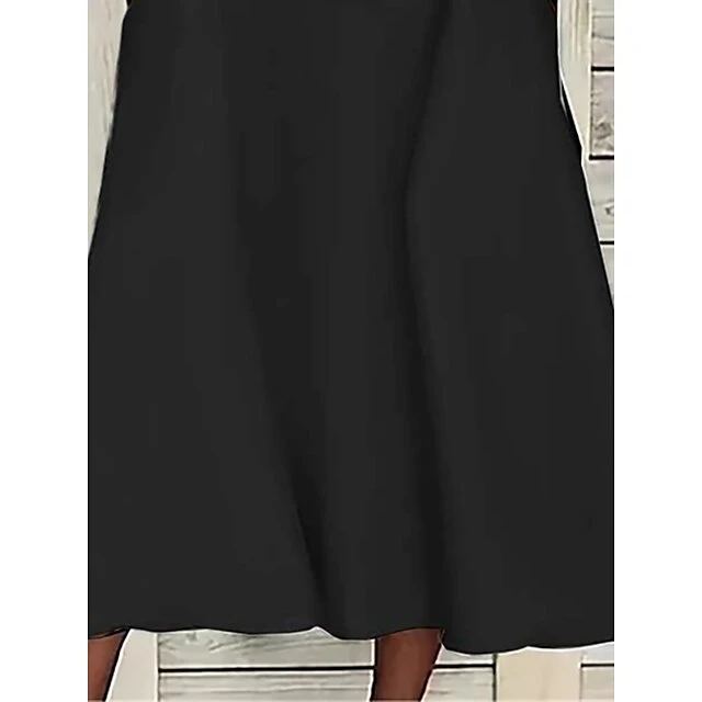 Women's Two Piece Dress Set Casual Dress Dress Set Outdoor Daily Fashion Streetwear Mesh Patchwork Midi Dress V Neck Half Sleeve Graphic Regular Fit Black Summer Spring S M L XL XXL 2 Women's Two Piece Dress Set Casual Dress Dress Set Outdoor Daily Fashion Streetwear Mesh Patchwork Midi Dress V Neck Half Sleeve Graphic Regular Fit Black Summer Spring S M L XL XXL - Image 2