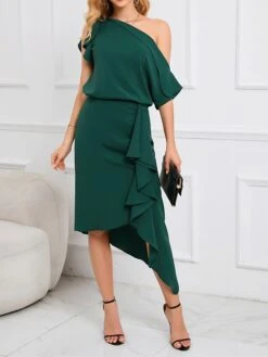 Women's Two Piece Dress Set Party Dress Skirt Set Party Outdoor Fashion Party Ruffle Asymmetrical Midi Dress Off Shoulder Half Sleeve Plain Loose Fit Green Spring Fall S M L XL XXL 12 Women's Two Piece Dress Set Party Dress Skirt Set Party Outdoor Fashion Party Ruffle Asymmetrical Midi Dress Off Shoulder Half Sleeve Plain Loose Fit Green Spring Fall S M L XL XXL -HAYz Clothing Shop xlzvzb1692339650030