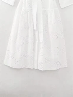 Women's Shirt Dress Casual Dress Midi Dress Outdoor Daily Vacation Cotton Fashion Modern Shirt Collar Lace Up Button Long Sleeve Fall Winter 2023 Regular Fit White Pure Color XS S M L -HAYz Clothing Shop xmknjj1695644913583