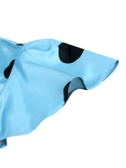 Women‘s Plus Size Curve Party Dress Cocktail Dress Wedding Guest Dress Midi Dress Blue Short Sleeve Polka Dot Patchwork Summer Spring Fall Stand Collar Fashion Wedding Guest Vacation 2023 -HAYz Clothing Shop xsrabh1691042902196