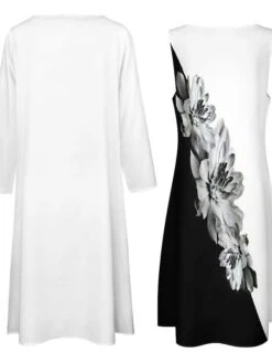 Women's Dress Set Two Piece Dress Long Dress Maxi Dress Black And White Long Sleeve Color Block Print Summer Spring Crew Neck Vacation Winter Dress Fall Dress Loose Fit 2023 S M L XL XXL 3XL 4XL 5XL 11 Women's Dress Set Two Piece Dress Long Dress Maxi Dress Black And White Long Sleeve Color Block Print Summer Spring Crew Neck Vacation Winter Dress Fall Dress Loose Fit 2023 S M L XL XXL 3XL 4XL 5XL -HAYz Clothing Shop xvvirm1663572163457