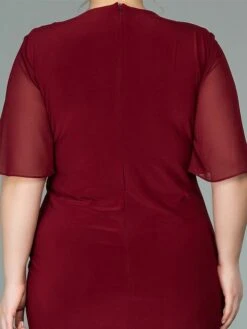 Women‘s Plus Size Curve Party Dress Cocktail Dress Wedding Guest Dress Midi Dress Wine Half Sleeve Pure Color Beads Summer Spring Fall V Neck Fashion Birthday Wedding Guest Vacation 2023 7 Women‘s Plus Size Curve Party Dress Cocktail Dress Wedding Guest Dress Midi Dress Wine Half Sleeve Pure Color Beads Summer Spring Fall V Neck Fashion Birthday Wedding Guest Vacation 2023 -HAYz Clothing Shop xvwiup1691399674627