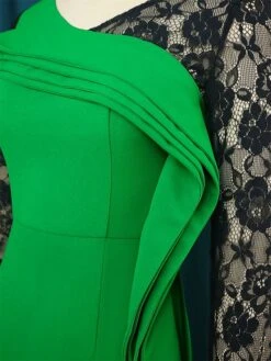 Women's Plus Size Curve Party Dress Work Dress Bodycon Color Block Long Dress Maxi Dress Long Sleeve Lace Ruffle V Neck Fashion Party Green Fall Winter XL XXL 3XL 4XL -HAYz Clothing Shop xxoqlf1694425969064