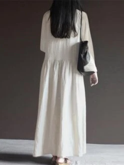 Women's Casual Dress Cotton Dress Swing Dress Maxi Long Dress Cotton Basic Classic Outdoor Daily Vacation V Neck Ruched Long Sleeve Spring Fall Winter 2023 Loose Fit ArmyGreen Black White Plain S M L 14 Women's Casual Dress Cotton Dress Swing Dress Maxi Long Dress Cotton Basic Classic Outdoor Daily Vacation V Neck Ruched Long Sleeve Spring Fall Winter 2023 Loose Fit ArmyGreen Black White Plain S M L -HAYz Clothing Shop xynjla1692341096374