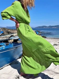 Women's Casual Dress Cotton Linen Dress Wrap Dress Maxi Long Dress Polyester Fashion Classic Outdoor Daily Holiday V Neck Ruffle Cut Out Long Sleeve Summer Spring Fall 2023 Loose Fit Brown Green Rose 11 Women's Casual Dress Cotton Linen Dress Wrap Dress Maxi Long Dress Polyester Fashion Classic Outdoor Daily Holiday V Neck Ruffle Cut Out Long Sleeve Summer Spring Fall 2023 Loose Fit Brown Green Rose -HAYz Clothing Shop ybmdir1689649364991