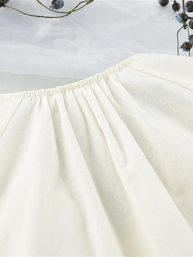 Women's Casual Dress Cotton Linen Dress Mini Dress Cotton Basic Casual Home Daily Vacation V Neck Pocket Short Sleeve Fall Autumn 2023 Loose Fit Apricot Plain S M L 10 Women's Casual Dress Cotton Linen Dress Mini Dress Cotton Basic Casual Home Daily Vacation V Neck Pocket Short Sleeve Fall Autumn 2023 Loose Fit Apricot Plain S M L - Image 10