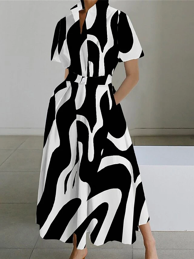 Women's Shirt Dress Casual Dress Swing Dress Maxi Long Dress Outdoor Office Daily Polyester Fashion Modern Shirt Collar Button Pocket Short Sleeve Summer Spring 2023 Loose Fit ArmyGreen Black Royal 2 Women's Shirt Dress Casual Dress Swing Dress Maxi Long Dress Outdoor Office Daily Polyester Fashion Modern Shirt Collar Button Pocket Short Sleeve Summer Spring 2023 Loose Fit ArmyGreen Black Royal - Image 2