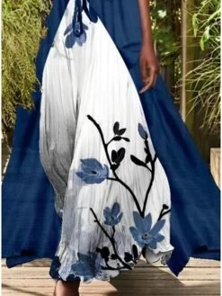 Women's Dress Set Two Piece Dress A Line Dress Long Dress Maxi Dress Blue Purple Short Sleeve Floral Ruched Summer Spring Crew Neck Elegant 2023 S M L XL XXL 3XL 4XL 5XL -HAYz Clothing Shop yduhcy1672367078186