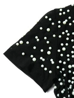 Women‘s Plus Size Curve Party Dress Bodycon Sheath Dress Color Block Long Dress Maxi Dress Short Sleeve Ruched Patchwork Crew Neck Party Black White Spring Summer L XL XXL -HAYz Clothing Shop ygynal1676979615566