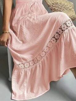 Women's Casual Dress Cotton Linen Dress Swing Dress Midi Dress Polyester Basic Classic Outdoor Daily Vacation Strapless Hollow Out Button Sleeveless Summer Spring 2023 Regular Fit Pink Plain S M L XL 5 Women's Casual Dress Cotton Linen Dress Swing Dress Midi Dress Polyester Basic Classic Outdoor Daily Vacation Strapless Hollow Out Button Sleeveless Summer Spring 2023 Regular Fit Pink Plain S M L XL -HAYz Clothing Shop yhgjhn1692178278026