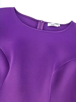 Women's Plus Size Curve Party Dress Cocktail Dress Work Dress Plain Midi Dress Long Sleeve Crew Neck Fashion Party Purple Fall Winter XL XXL 3XL 4XL -HAYz Clothing Shop ymvzdh1694151486850