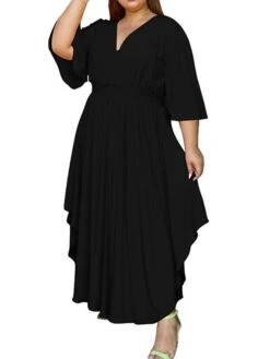 Women‘s Plus Size Curve Holiday Dress Solid Color V Neck Half Sleeve Fall Spring Basic Maxi Long Dress Date Vacation Dress 25 Women‘s Plus Size Curve Holiday Dress Solid Color V Neck Half Sleeve Fall Spring Basic Maxi Long Dress Date Vacation Dress -HAYz Clothing Shop ynzrlz1648706453245